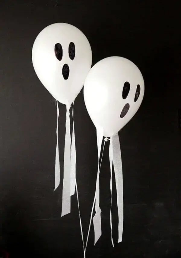 manualidad facil de fantasmas con globos