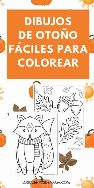dibujos de otoño para colorear para niños