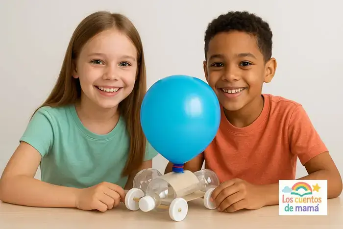 experimento facil para niños coche con globo