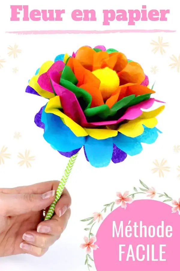 como hacer flores de papel faciles para niños
